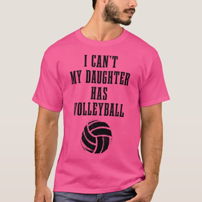 T-shirt Volleyball Maman Papa Je Ne Peux Pas Fille A Volle (Devant)