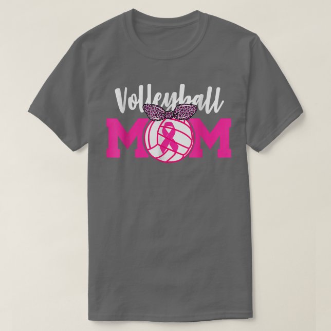 T-shirt Volleyball Maman Pink Ribbon Conscience du cancer  (Design devant)