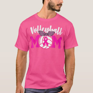 T-shirt Volleyball Maman Pink Ribbon Conscience du cancer 