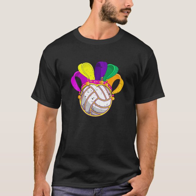 T-shirt Volleyball Mardi Gras Casquette Funny Festival Par (Devant)