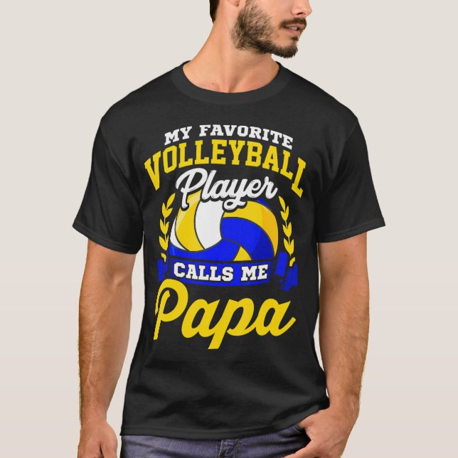 T-shirt Volleyball Mon joueur favori de volleyball m'appel (Devant)