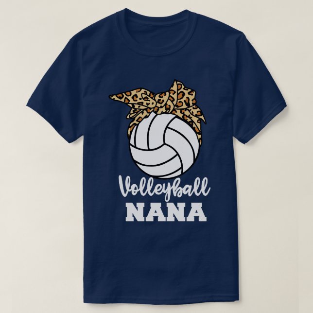T-shirt Volleyball Nana Funny Leopard Nana Long Manches (Design devant)