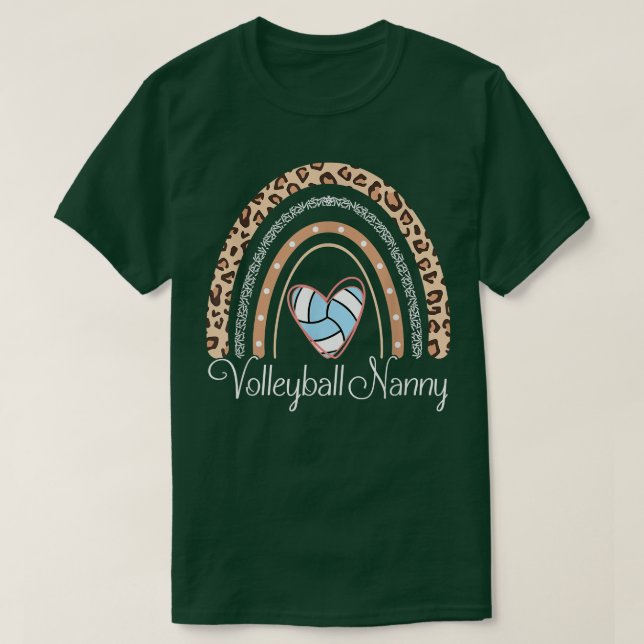 T-shirt Volleyball Nanny Boho Rainbow Funny Volleyball Nan (Design devant)