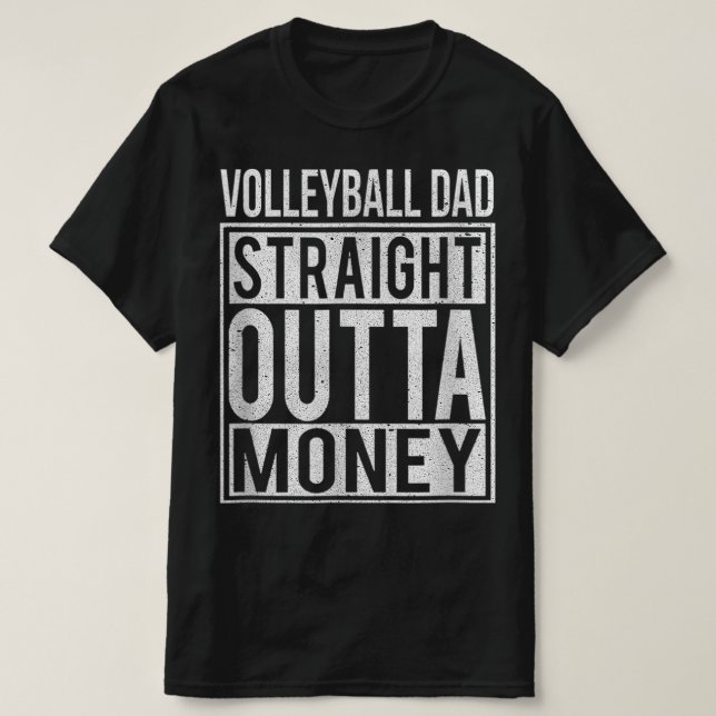 T-shirt Volleyball papa droit devant l'argent Je m'amuse (Design devant)