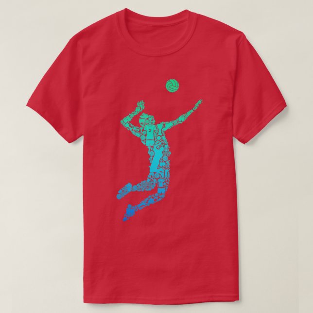 T-shirt Volleyball Player Boys Men Youth  (Design devant)
