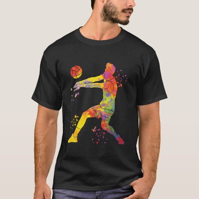 T-shirt Volleyball Player Colorsplash Beach Volleyball (Devant)