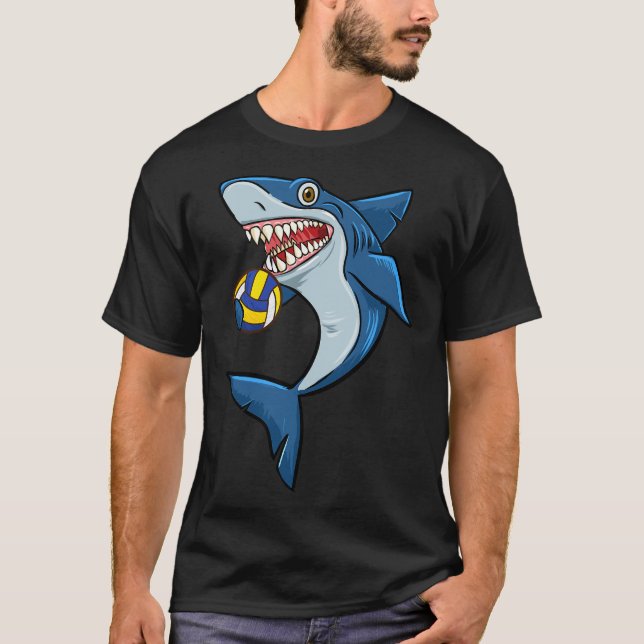 T-shirt Volleyball requins Aimer Amoureux des animaux Drôl (Devant)