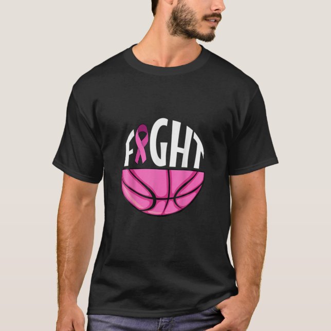 T-shirt Volleyball rose combat rose Ruban rose cancer du s (Devant)