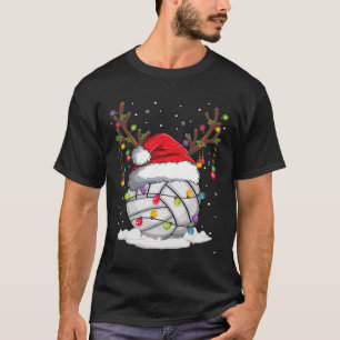 T-shirt Volleyball Santa Hat Reindee lumières de Noël Amus