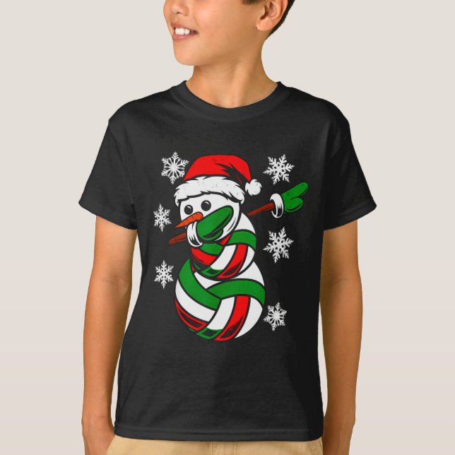 T-shirt Volleyball Santa Hat Snowman Xmas Funny Volleyball (Devant)