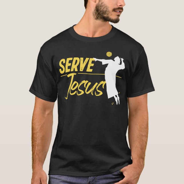 T-shirt Volleyball Servir Jésus-Christ chrétien (Devant)