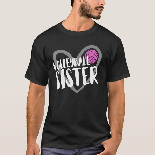 T-shirt Volleyball Sister Heart (Devant)