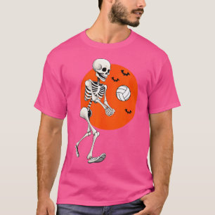 T-shirt Volleyball Skeleton Volleyball Player Halloween Vo