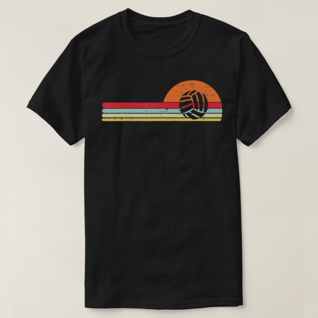 T-shirt Volleyball Sunset Retro Chest Joueur entraîneur Ho (Design devant)
