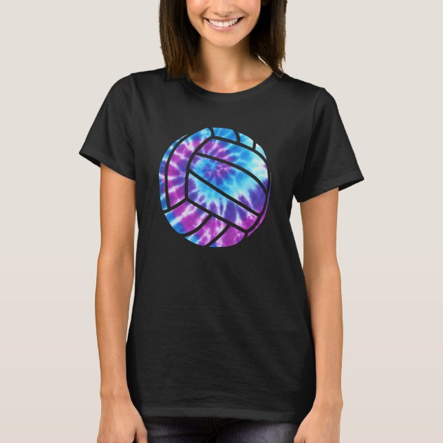 T-shirt Volleyball Tie Dye Blue Purple Adolescentes Filles (Devant)