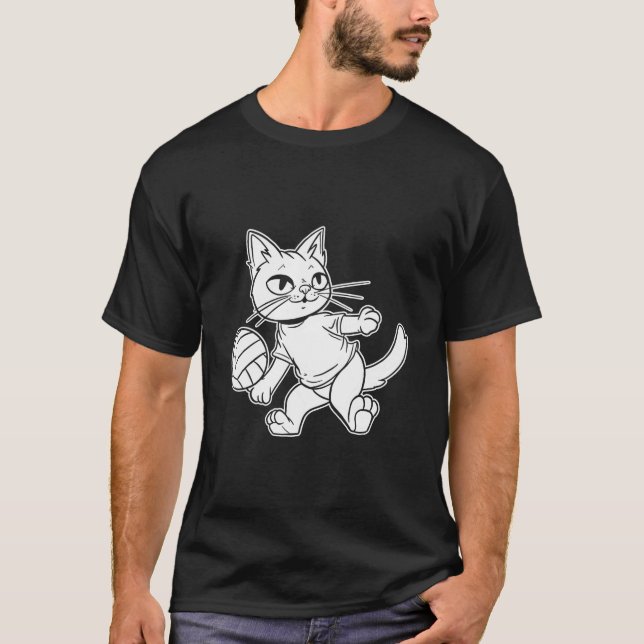 T-shirt Volleyball Vball Beach Volleyball Cat (Devant)