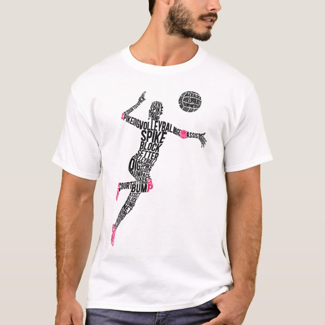 T-shirt Volleyball Volleyball Ace Ace Assister Bloc Bump N (Devant)