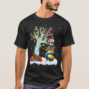 T-shirt Volleyball Xmas Tree Lighting Snowman Volleyball C