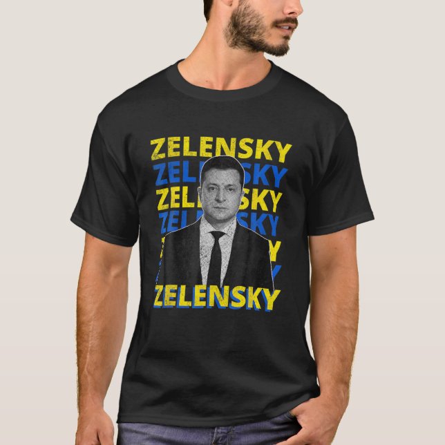T-shirt Volodymyr Zelensky Président De L'Ukraine Soutien  (Devant)