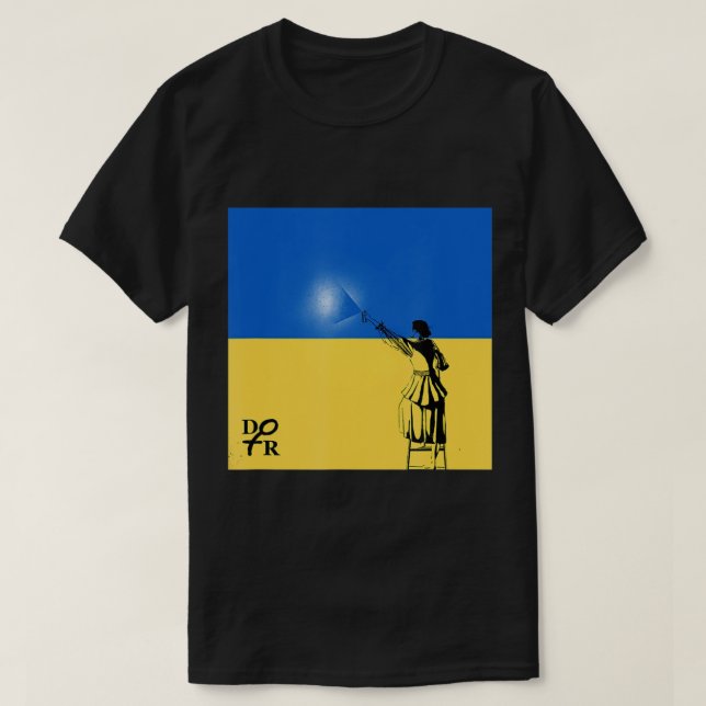 T-shirt Volodymyr Zelensky Président Ukraine Drapeau Spray (Design devant)