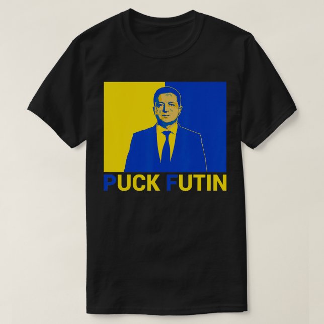 T-shirt Volodymyr Zelensky Puck Futin Soutien Ukraine Ukra (Design devant)