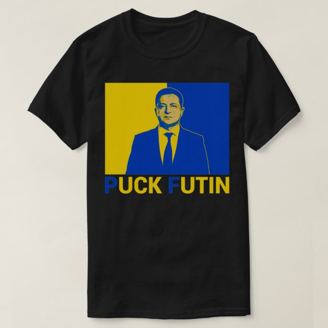 T-shirt Volodymyr Zelensky Puck Futin Soutien Ukraine Ukra (Design devant)