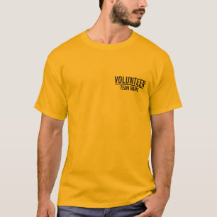 T-shirt Volontaire jaune avec le nom fait sur commande