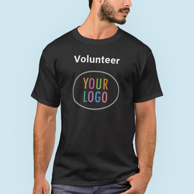 T-shirt Volontaire Unisex Logo Personnalisé Noir S (MISOOK Men’s Volunteer T-Shirt with Logo)