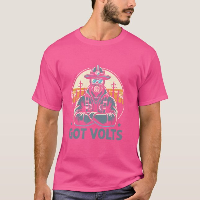 T-shirt Volts Lineman Electrician Electric Lineworker (Devant)