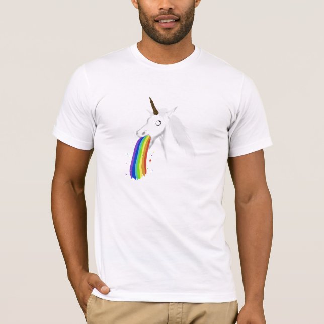 T-shirt vomissant #2 de licorne (Devant)