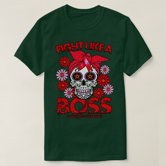 T-shirt Von Willebrands Maladie Sensibilisation combat com (Design devant)