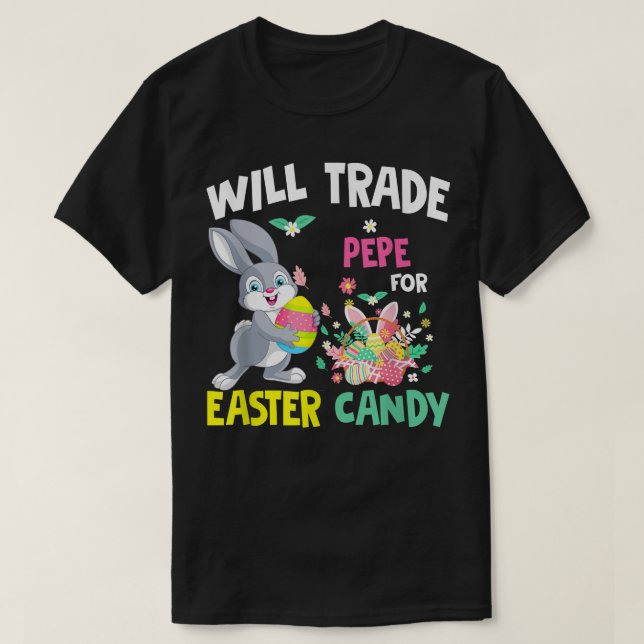 T-shirt Vont Échanger Pepe Pour Pâques Bonbons Amusants Fi (Design devant)