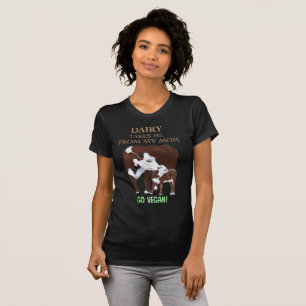 T-shirt Vont la vache végétalienne à mère et le T-shir