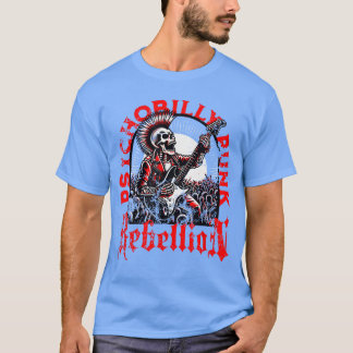 T-shirt Voo Punk Rock Squelette Guitare Psychobily Rébelli