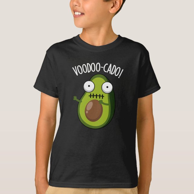 T-shirt Voodoo-cado Amusant Avocado Pun Dark BG (Devant)