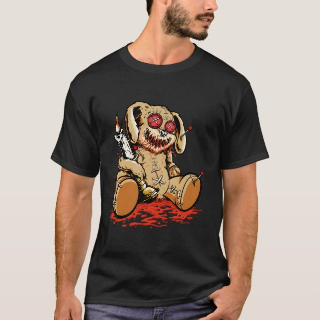 T-shirt Voodoo Teddy Bear Dolls Scary Acupuncture Creepy (Devant)