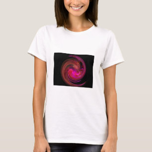 T-shirt VORTEX LÉGER ROSE NOIR ROUGE, art de fractale