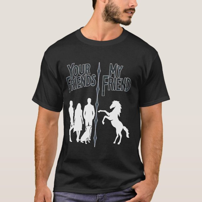 T-shirt Vos Amis vs Mon Ami Drôle Introverti animal de com (Devant)