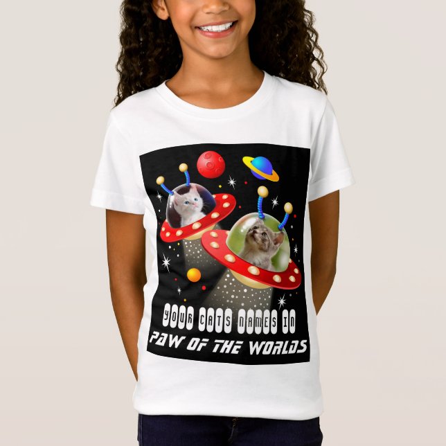 T-Shirt Vos chats dans un vaisseau spatial Alien UFO Sci F (Devant)