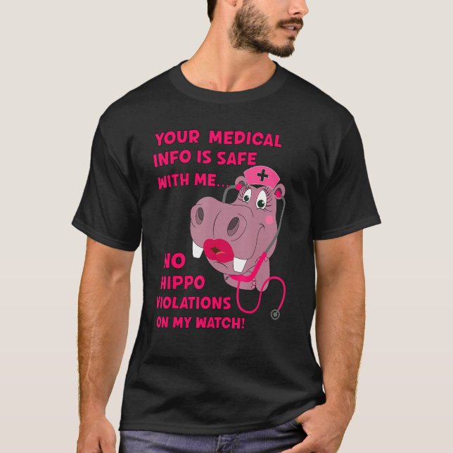 T-shirt Vos informations Médicales sont sécurité HIPAA HIP (Devant)