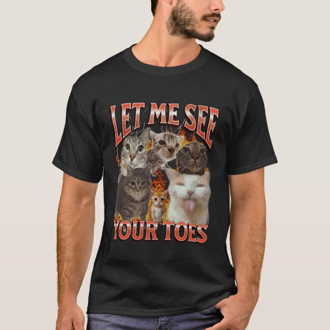T-shirt Vos orteils drôle de chat mème contrefaçon graphiq (Devant)