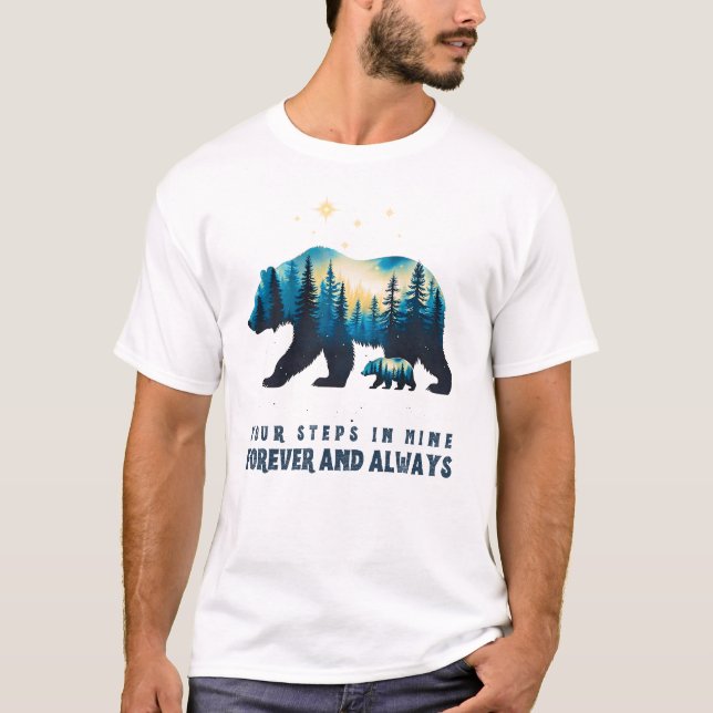 T-shirt Vos pas dans la conception de l'ours minier - Cade (Devant)