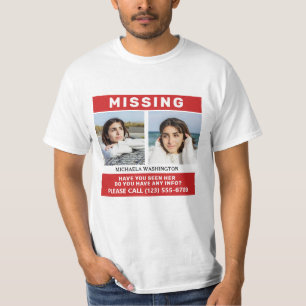 T-shirt VOS Photos & Texte "PERSONNE DISPARUE"