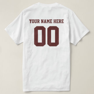 T-shirt Vos propres nombres et nom
