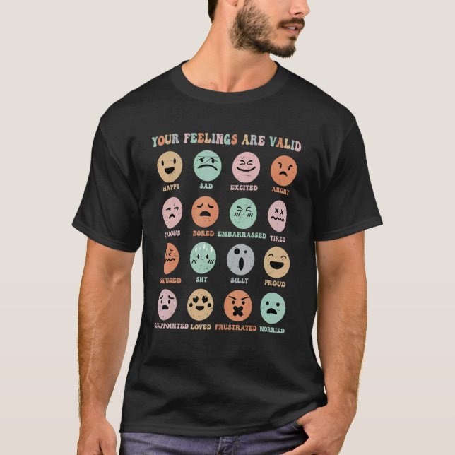 T-shirt Vos sentiments sont valides Sensibilisation à la s (Devant)