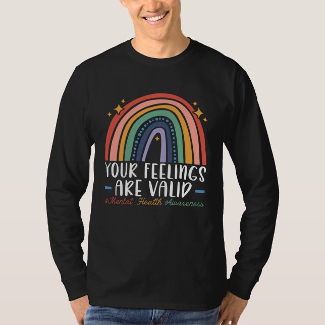 T-shirt Vos sentiments sont valides Sensibilisation à la s (Devant)