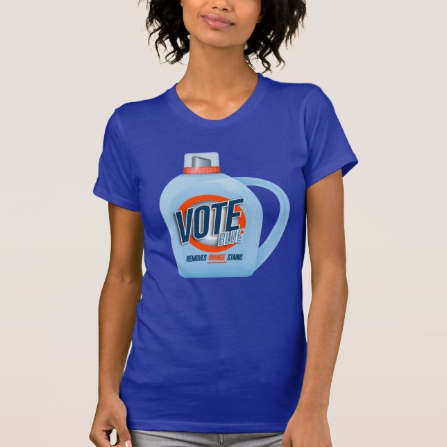 T-shirt VOTE BLEU : supprime les rideaux orange (Devant)