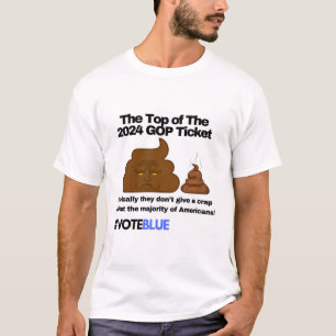 T-shirt Vote Blue 2024 : Conception Emoji Poop Anti-Trump
