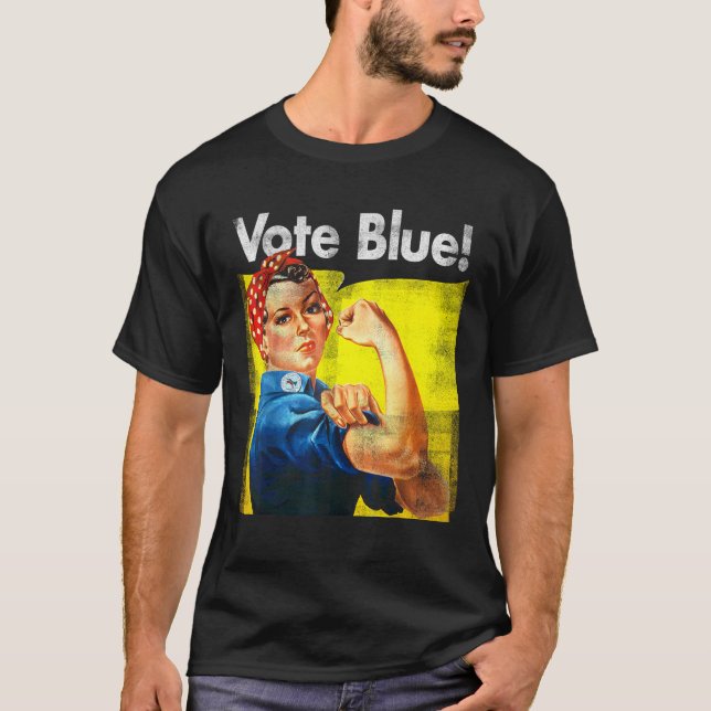 T-shirt Vote Blue Democratic Rosie Riveter Blue Wave T Shi (Devant)