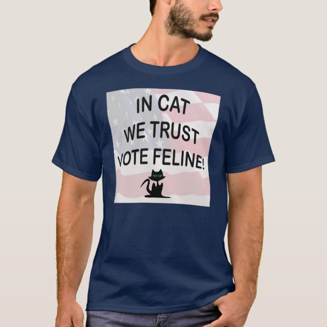 T-shirt Vote Chat avec drapeau américain (Devant)